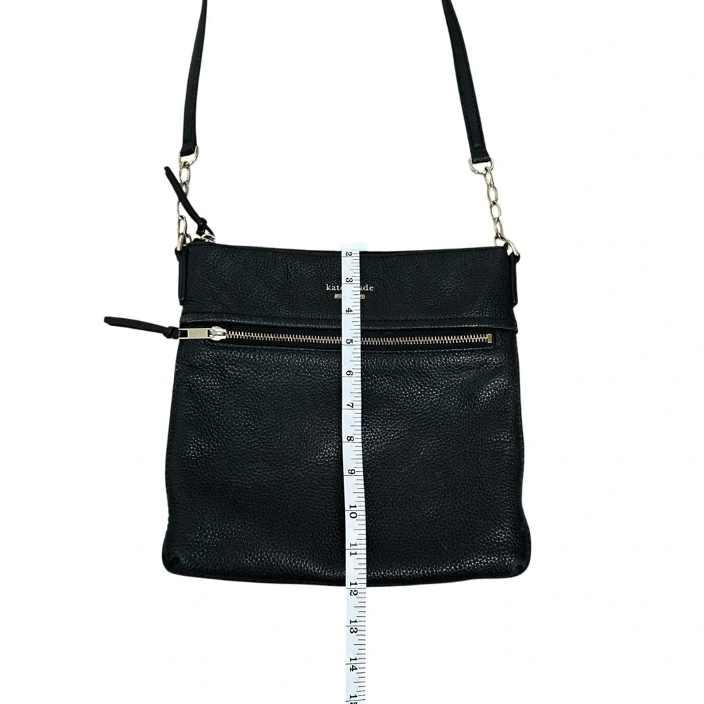 Kate Spade Black Crossbody Bag with Gold Accents Pebbled Leather